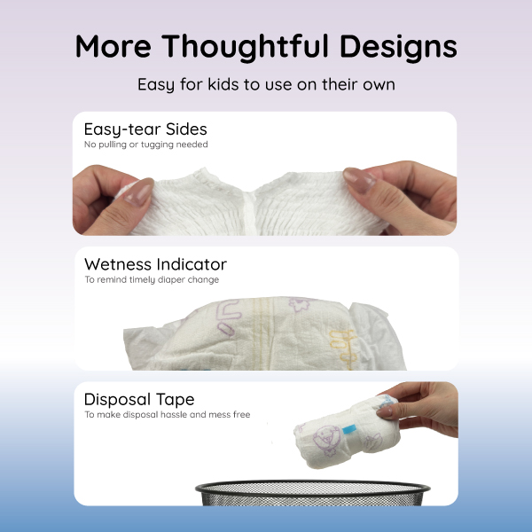 Disposable Diaper with Disposal Tape for Easy Hygienic Diaper Changing