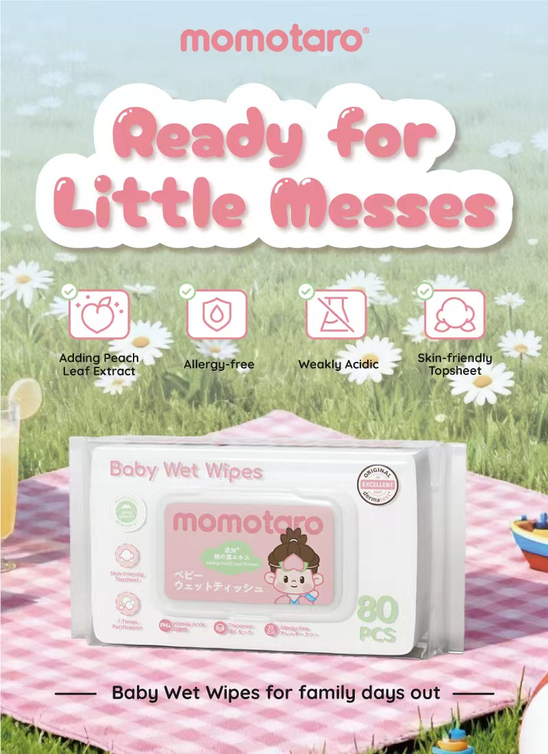 Momotaro Baby Wet Wipes – Gentle Care for Every Little Mess