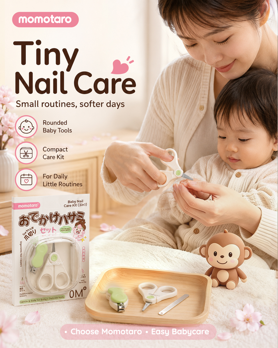 Momotaro Baby Nail Care Kit – Gentle Care for Tiny Fingers