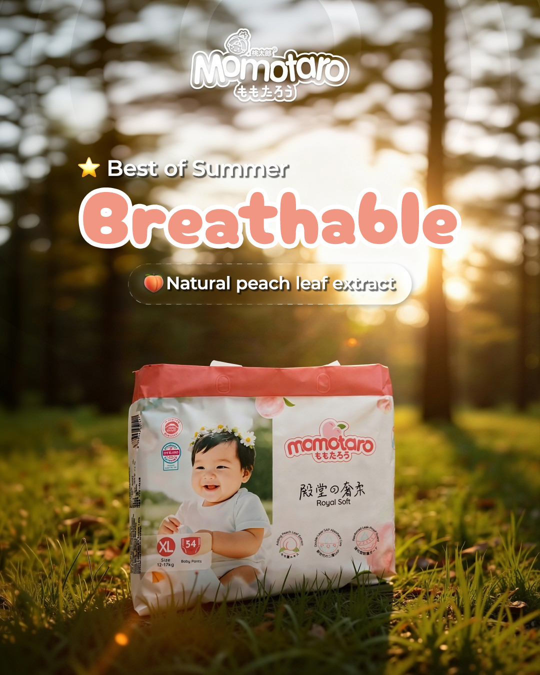 Momotaro Breathable Baby Diapers – Gentle Protection for Everyday Comfort