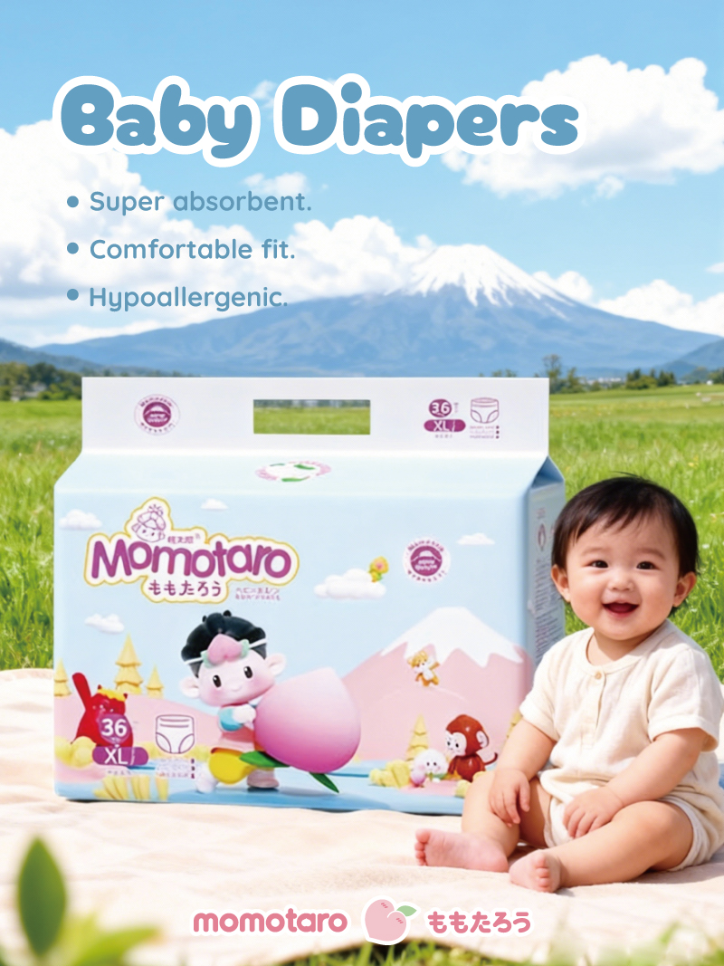 Momotaro Baby Diapers — Soft, Absorbent & Gentle for Every Baby