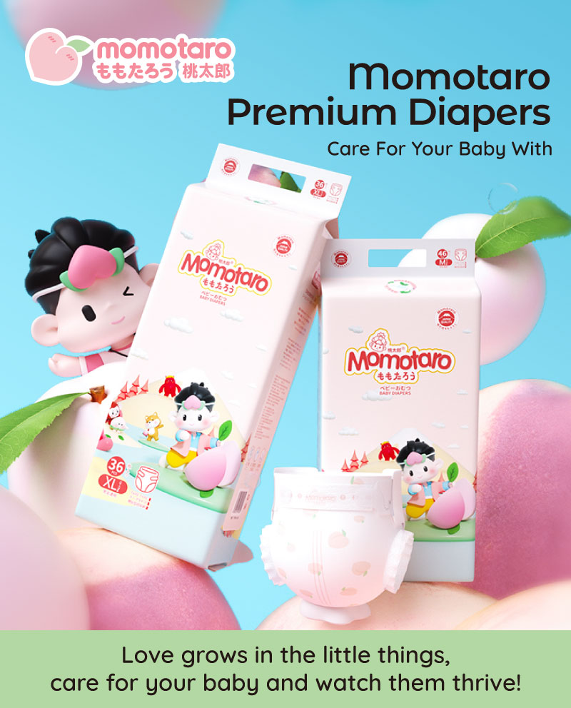Momotaro Premium Baby Diapers – Ultra Soft, Super Absorbent, Skin-Friendly