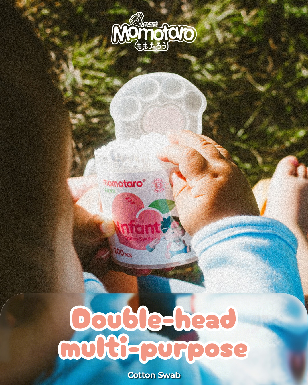 Momotaro Double-Head Multi-Purpose Cotton Swab – Gentle Care for Every Baby Moment